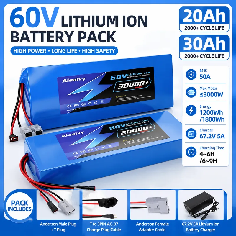 60V 30Ah Electric Scooter Battery - حزمة بطارية ليثيوم 21700 بقوة 60